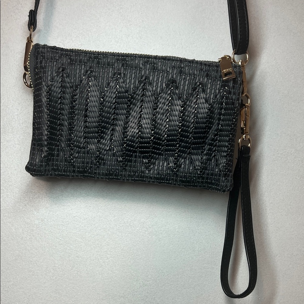NWOT JEN & Co. Elegant Black Clutch Bag with Adjustable Strap